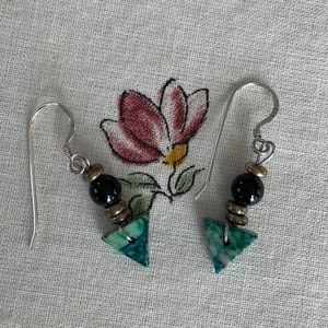 Gorgeous Green Gemstone Earrings on Sterling Wires